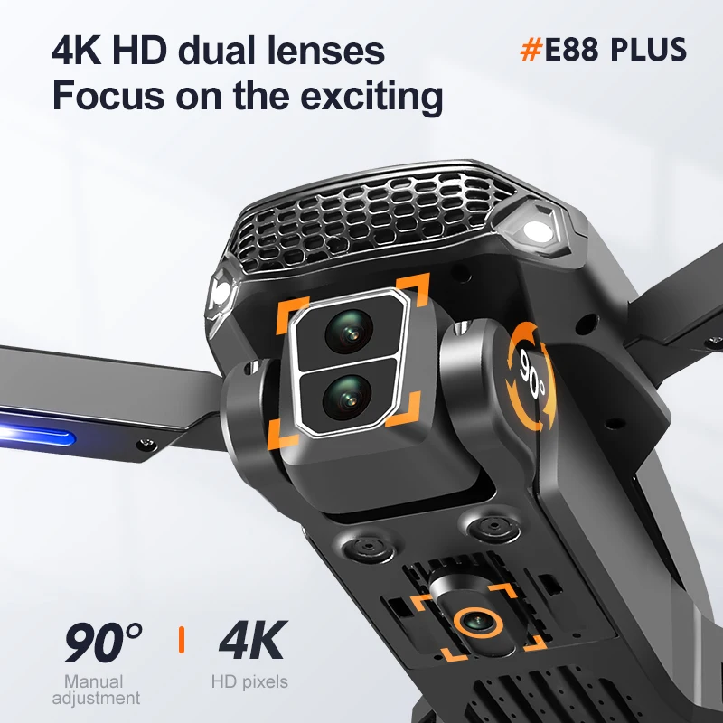 New E88 Plus Quadcopter Drone: - Drone Gimbal Brushless recensie en prijs