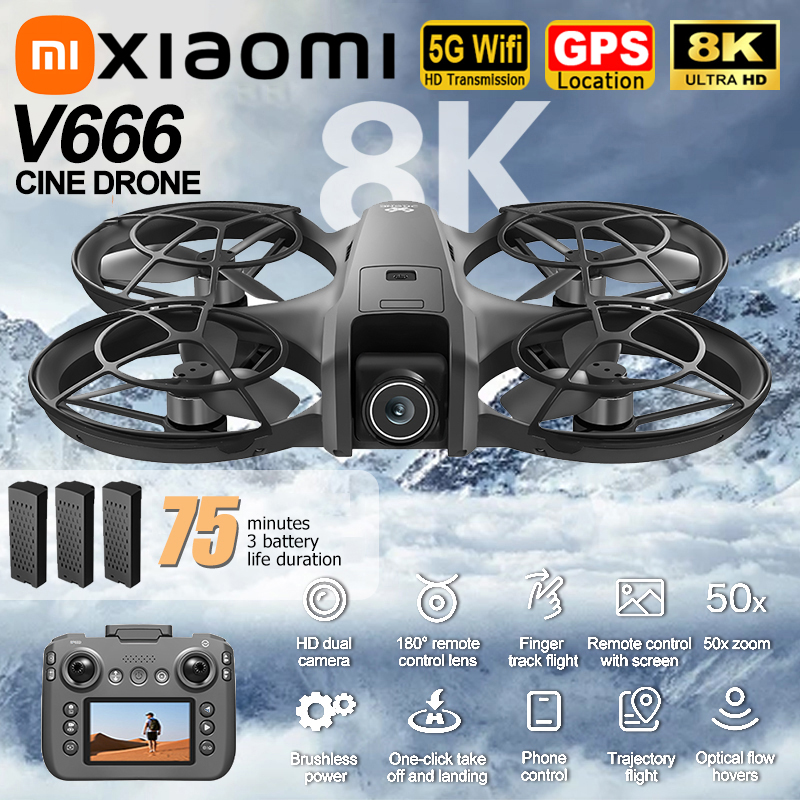 Xiaomi V666 Drone 8K Aerial HD - Drone Gimbal 3 Axis recensie en prijs